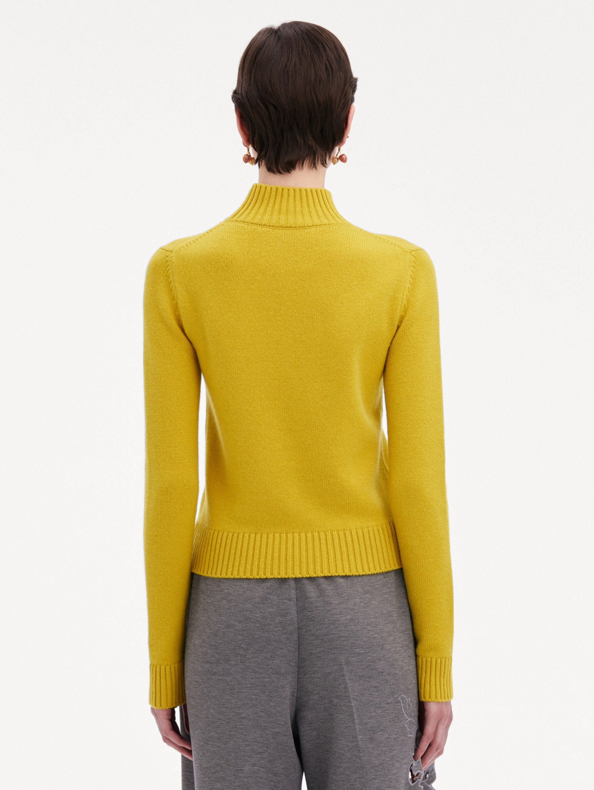 O FLOWER MOCK NECK CASHMERE PULLOVER - 4