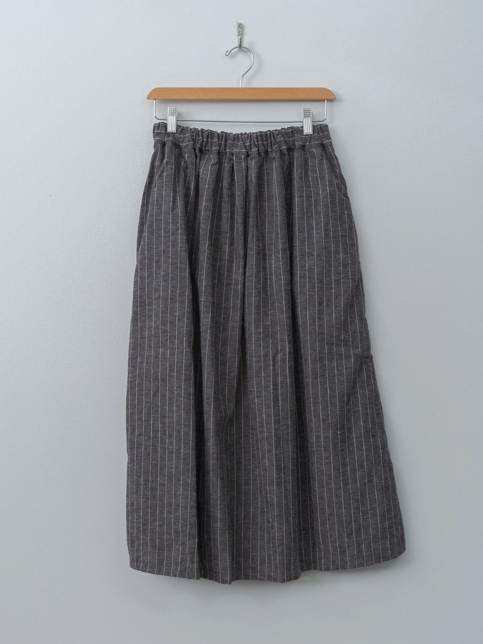 Pinstripe Skirt - Charcoal - 1
