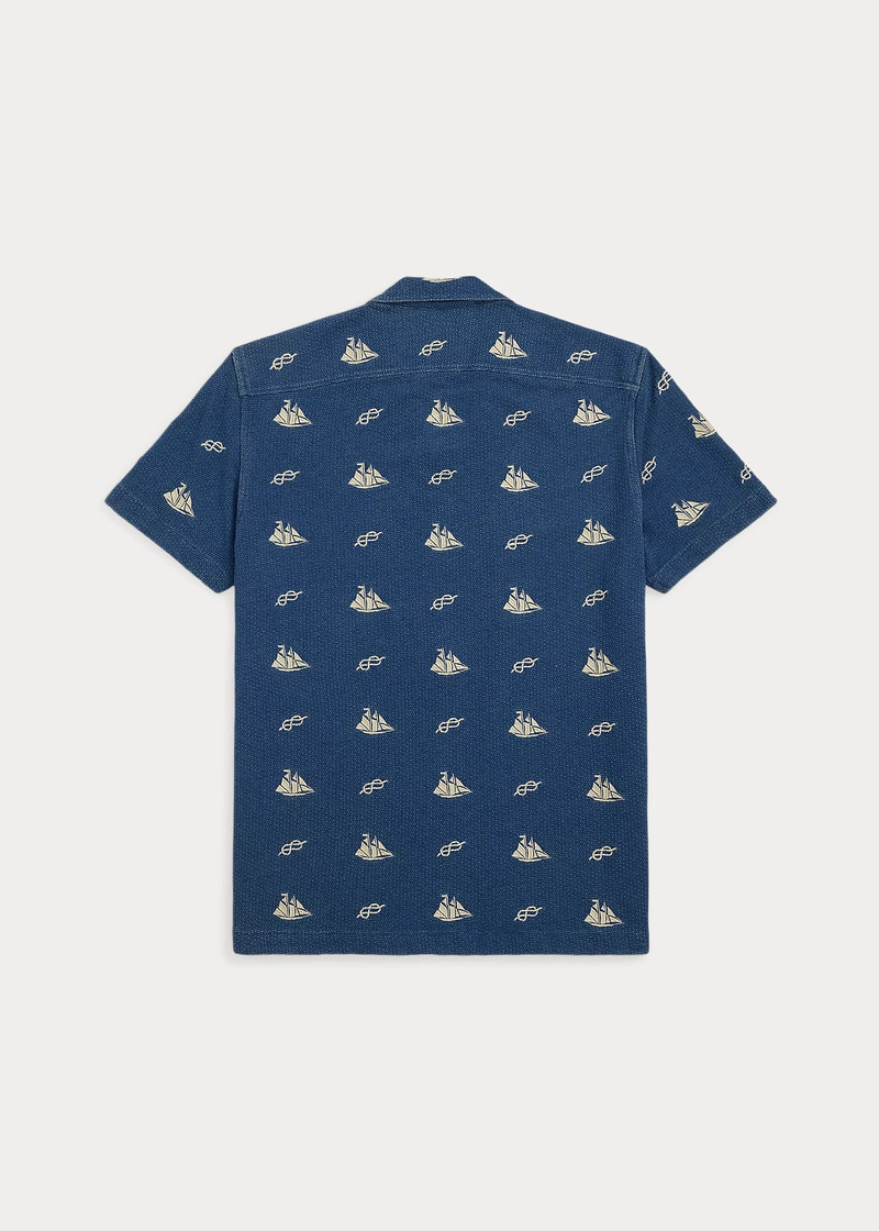 RRL by Ralph Lauren Nautical-Embroidered Piqué Camp Shirt outlook