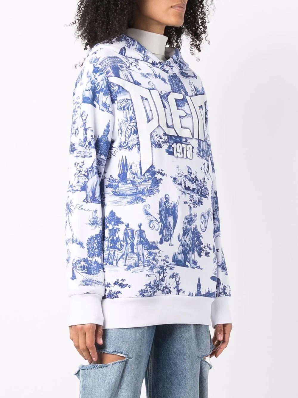 graphic-print cotton hoodie - 3