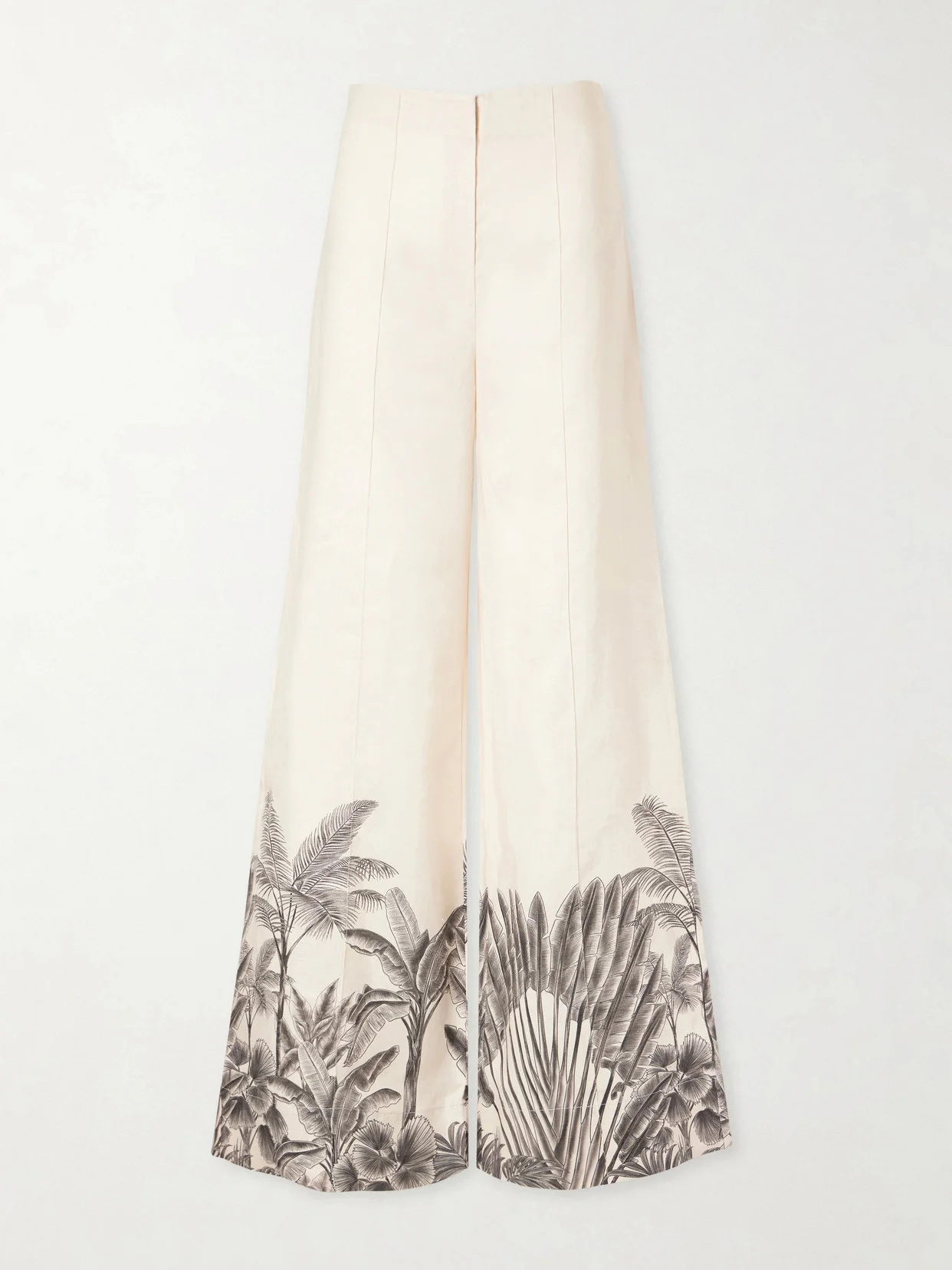 Voz De Calma Printed Linen Wide-leg Pants - 1