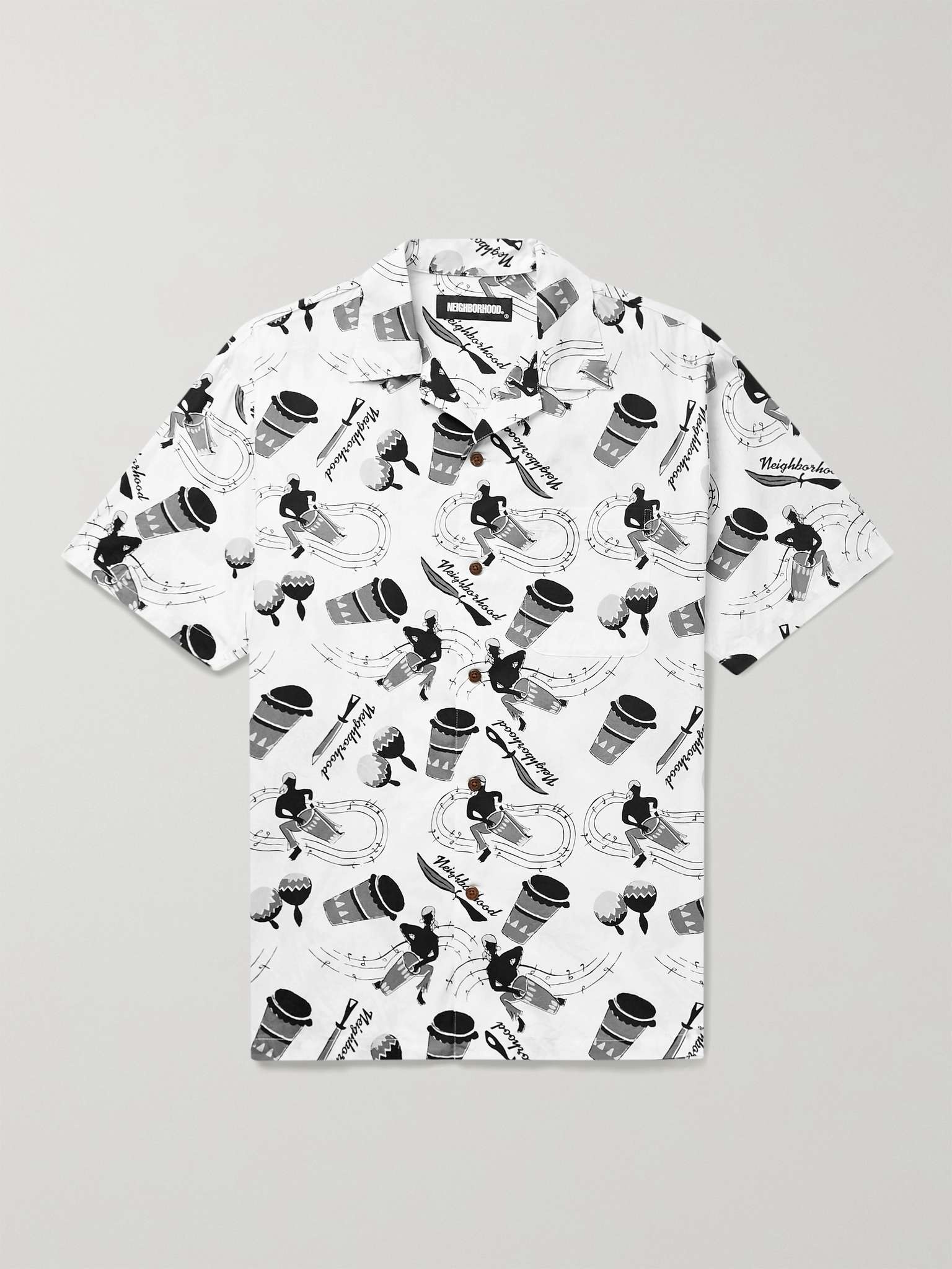 Camp-Collar Printed Cotton Shirt - 1