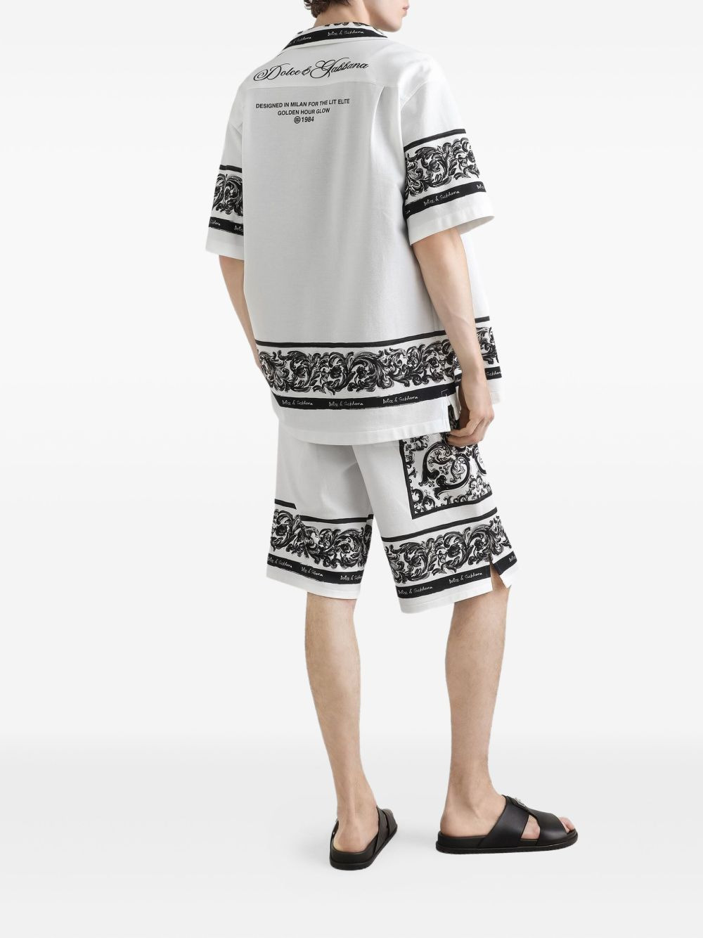 logo-print cotton shorts - 3