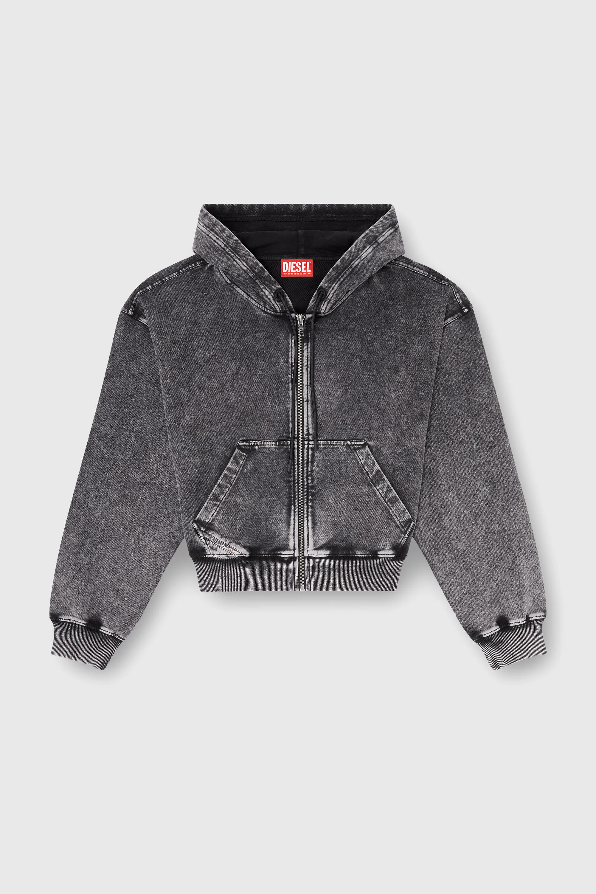 HOODIE WITH DENIM EFFECT - 1