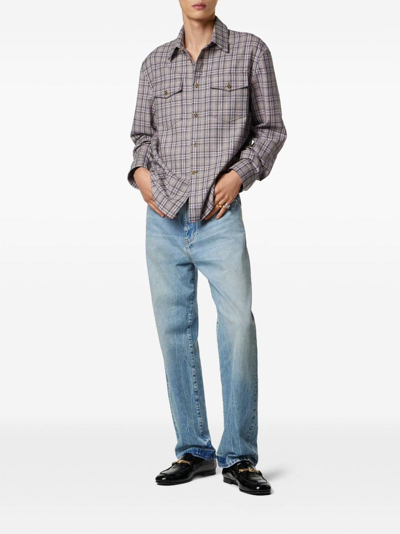 VERSACE checked long-sleeve shirt outlook