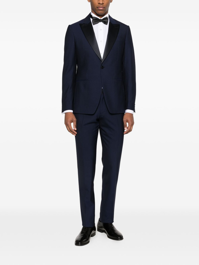 LARDINI satin-trim suit outlook