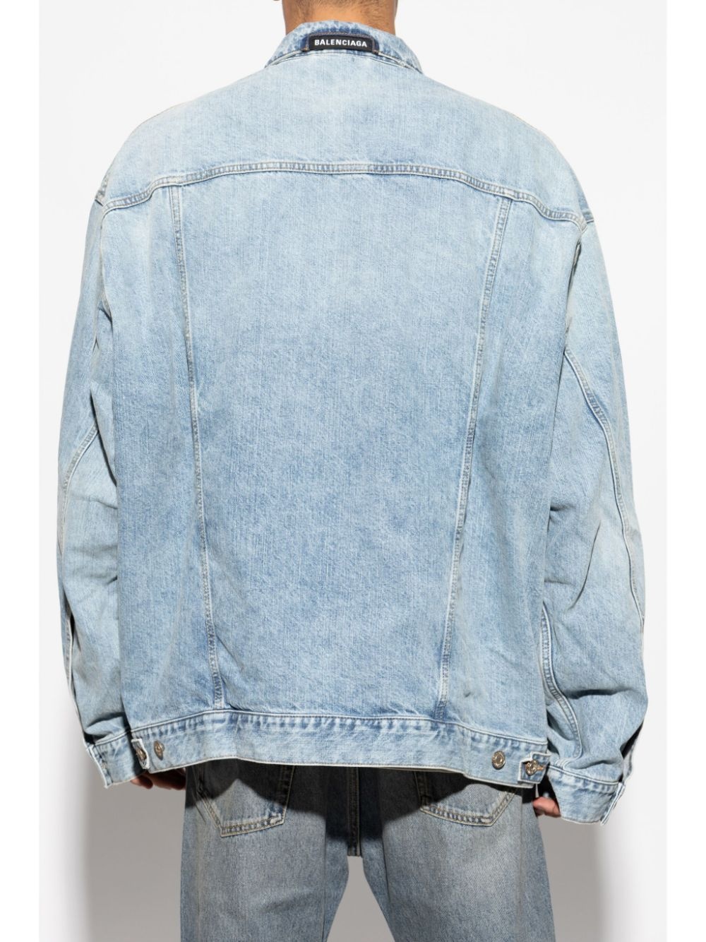 logo-appliqué denim jacket - 4