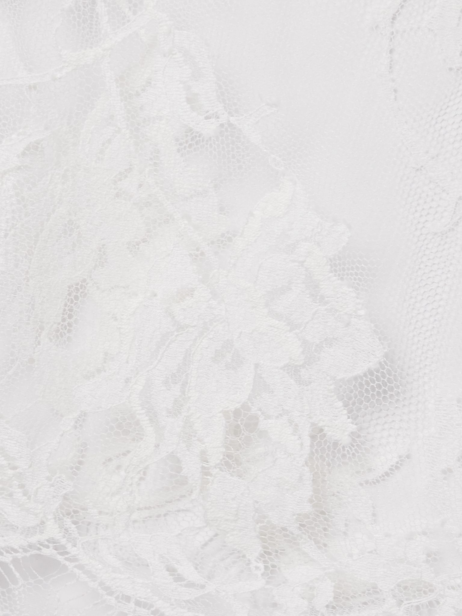 Dominique silk-trimmed cotton-blend Leavers lace chemise Ivory - 4