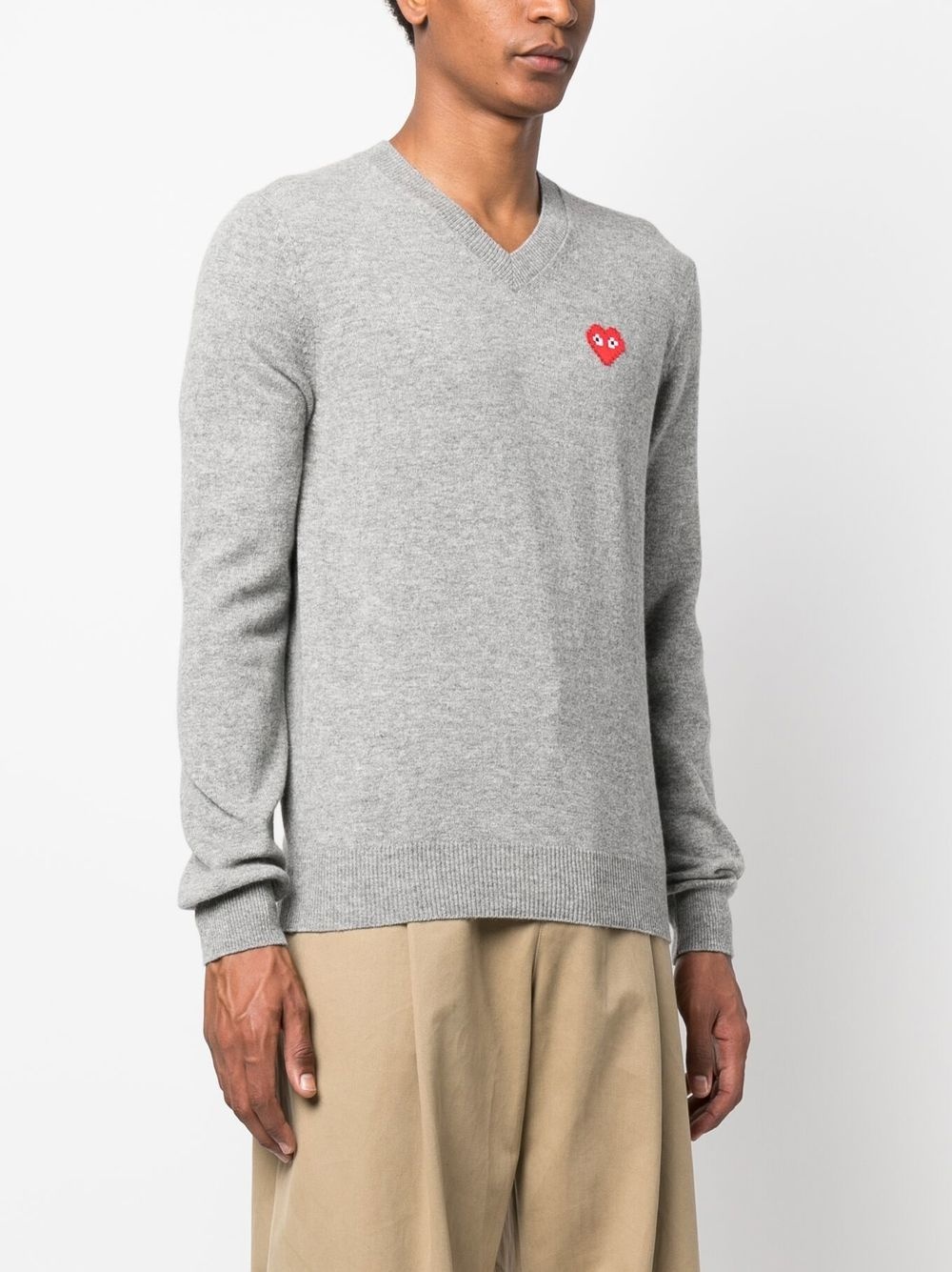 V-neck wool jumper - 3