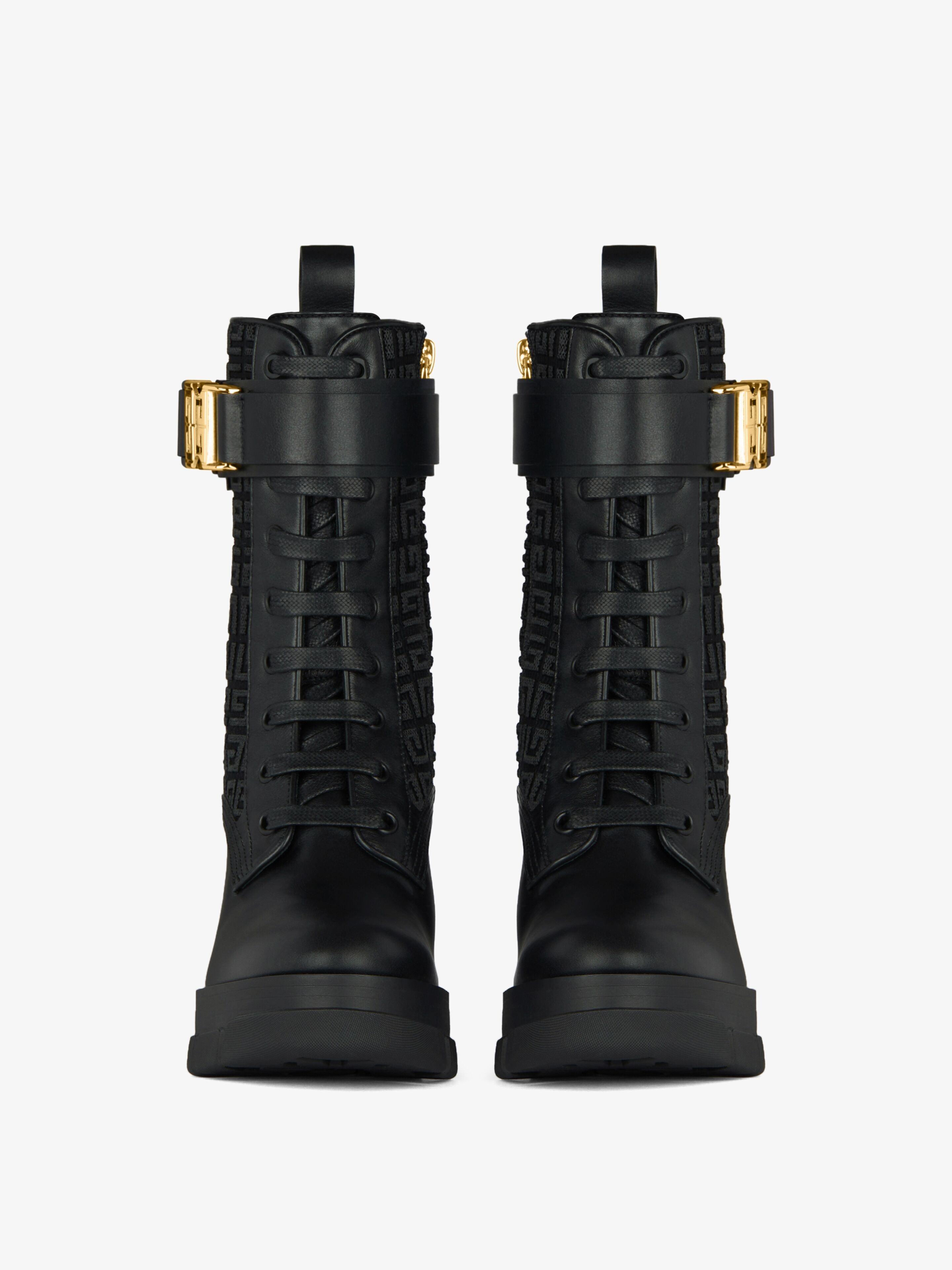 TERRA ANKLE BOOTS IN 4G EMBROIDERED CANVAS AND LEATHER - 2