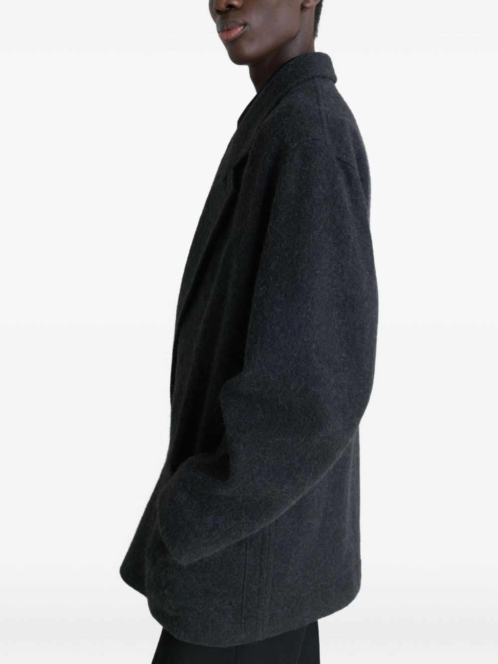 double-breasted felted coat - 4
