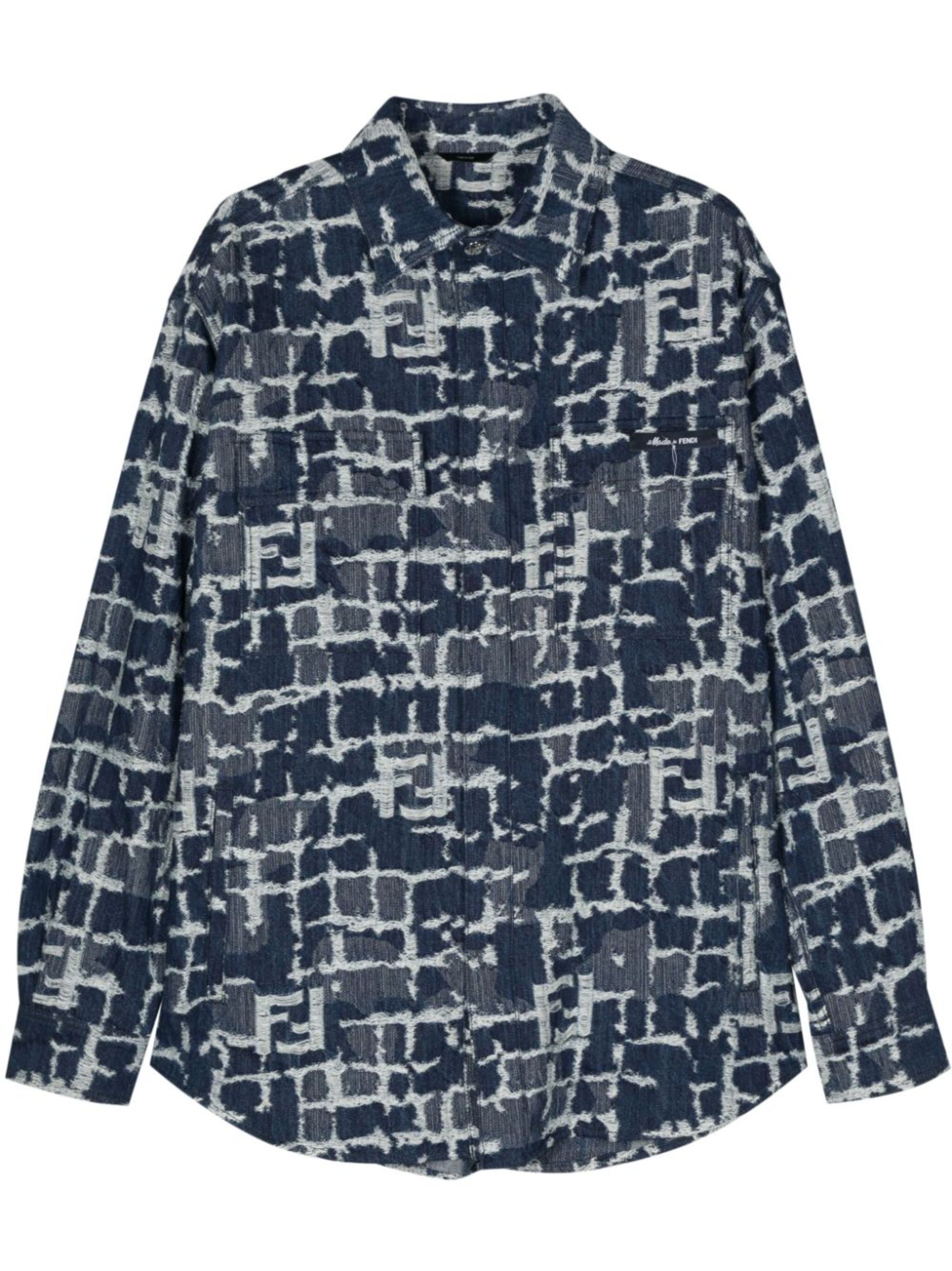 FF-pattern denim shirt jacket - 1