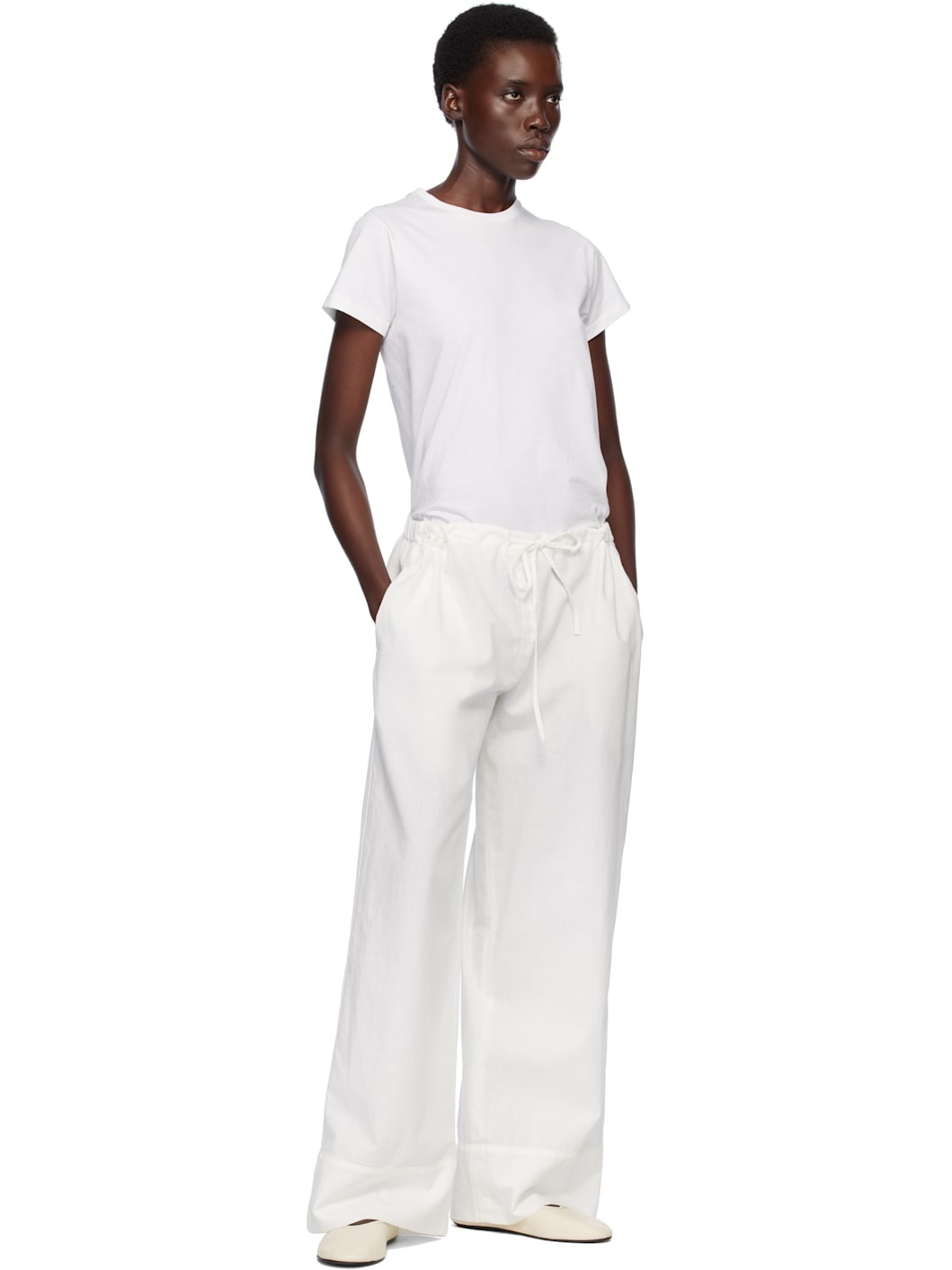 White Enea Trousers - 4
