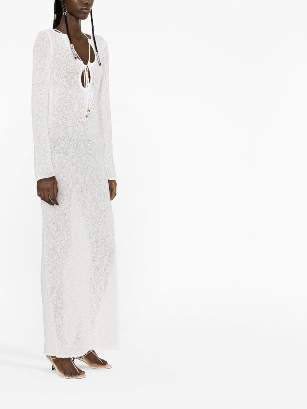 cut-out bouclé dress - 3