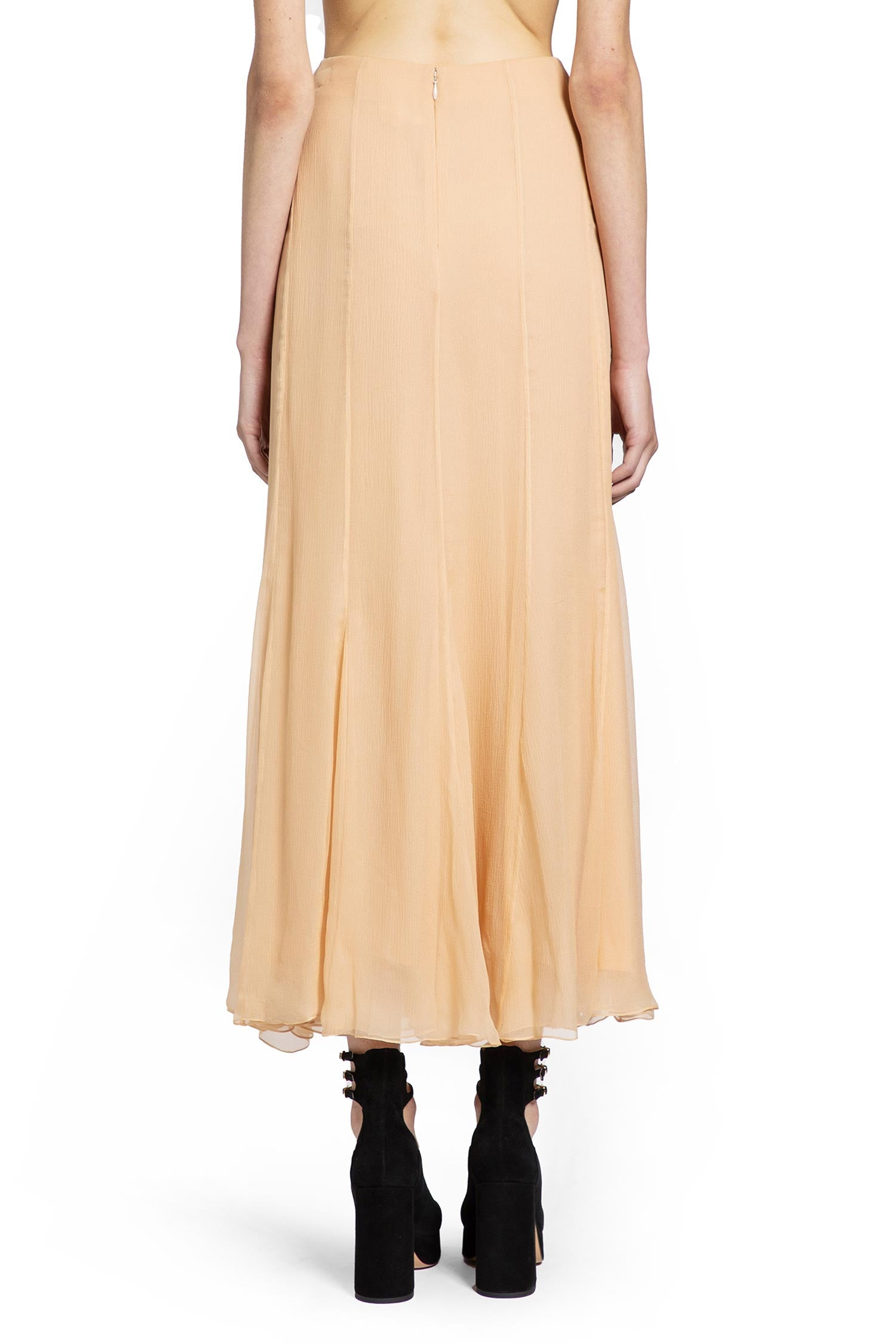 Fluid Maxi Skirt In Silk Mousseline - 4