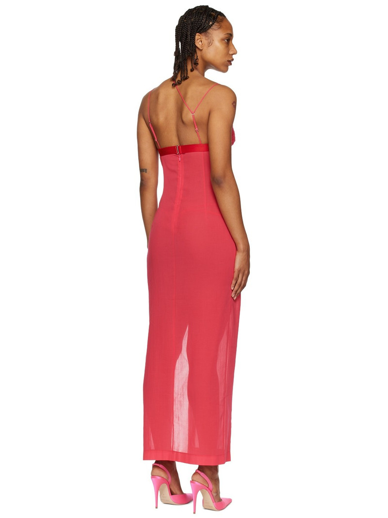 Pink Asymmetric Maxi Dress 3