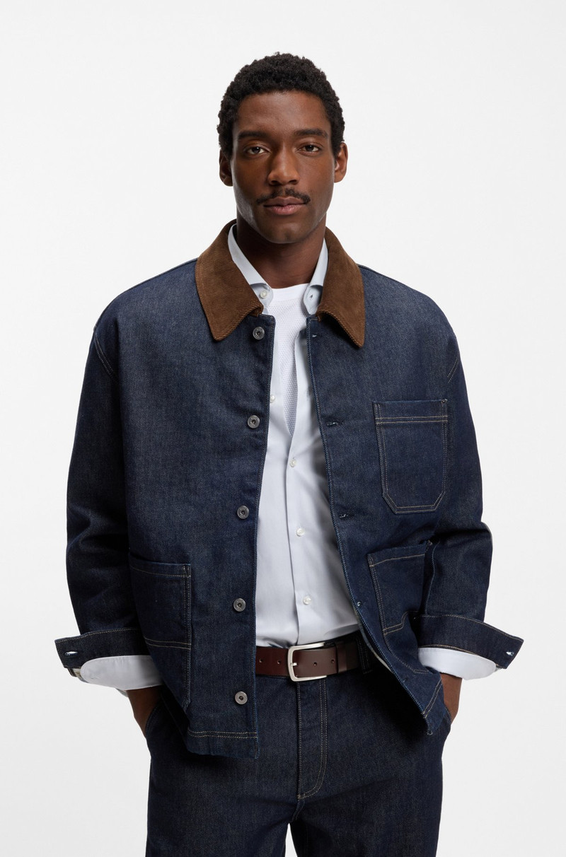 BOSS ITALIAN-LEATHER BELT WITH LOGO-ENGRAVED BUCKLE outlook