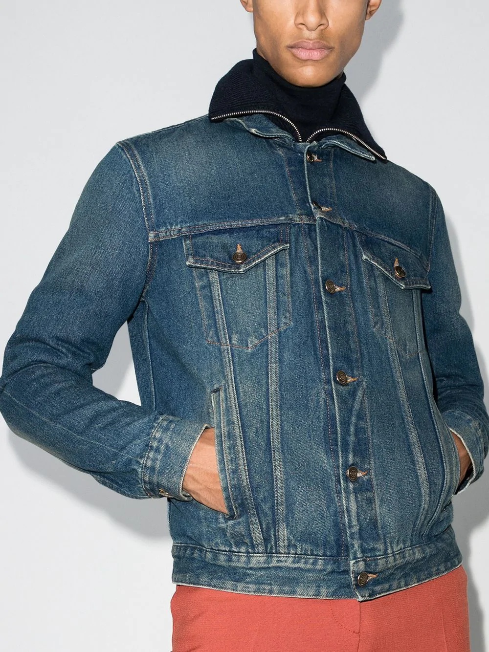 embroidered denim jacket - 2