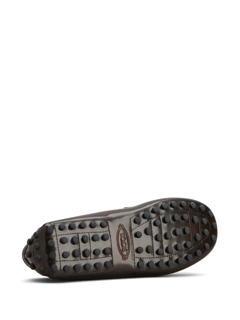 logo-plaque leather loafers - 4