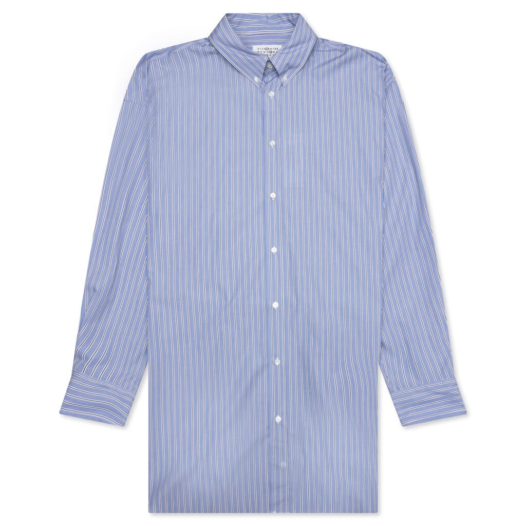 STRIPED LONG SLEEVE SHIRT - BLUE - 1