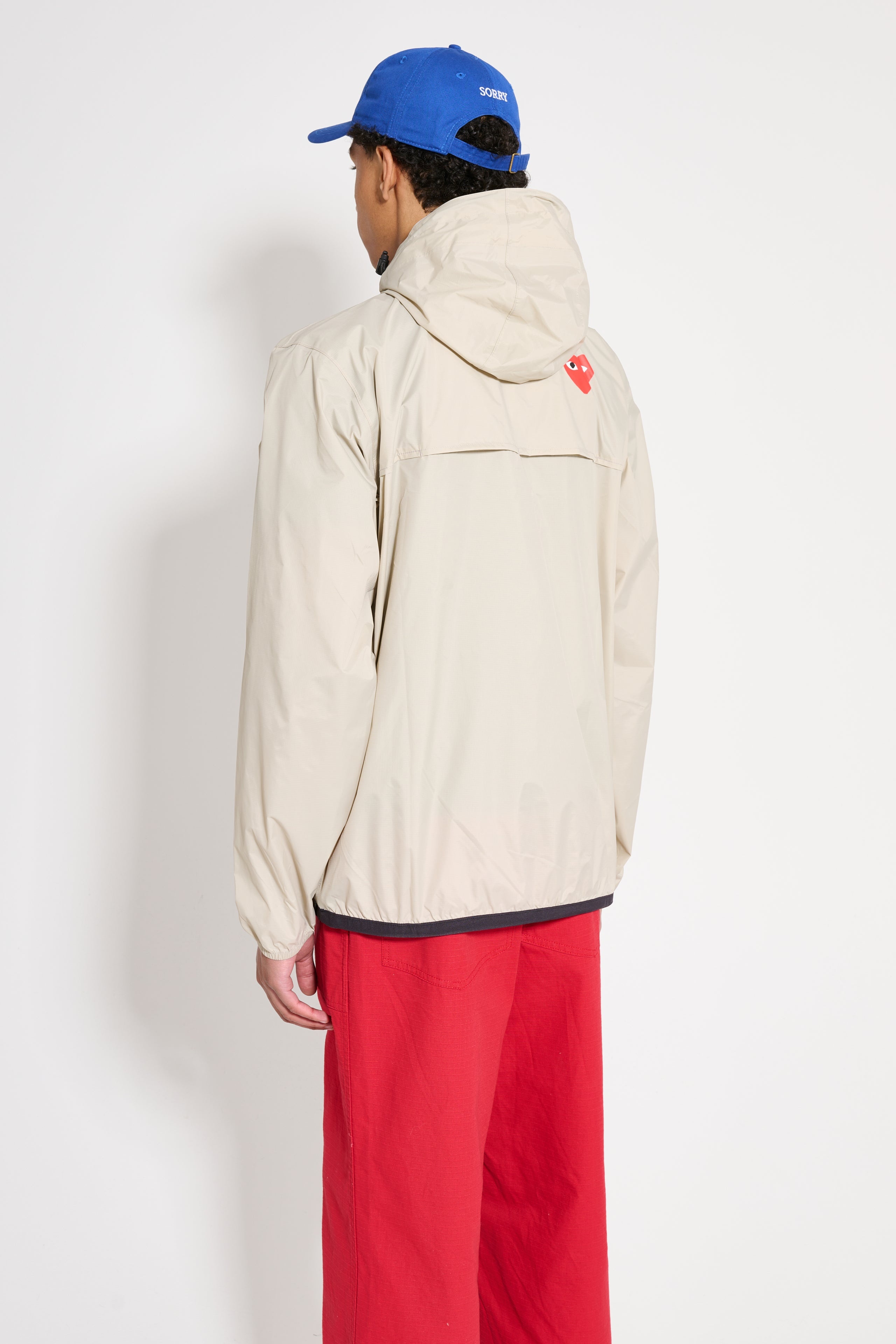 COMME DES GARÇONS PLAY X K-WAY LEON HALF ZIP JACKET BEIGE - 3