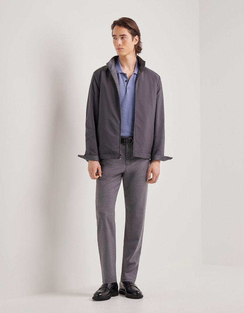Canali GRAY MELANGE FIVE POCKET PANTS IN WASHABLE IMPECCABILE WOOL outlook
