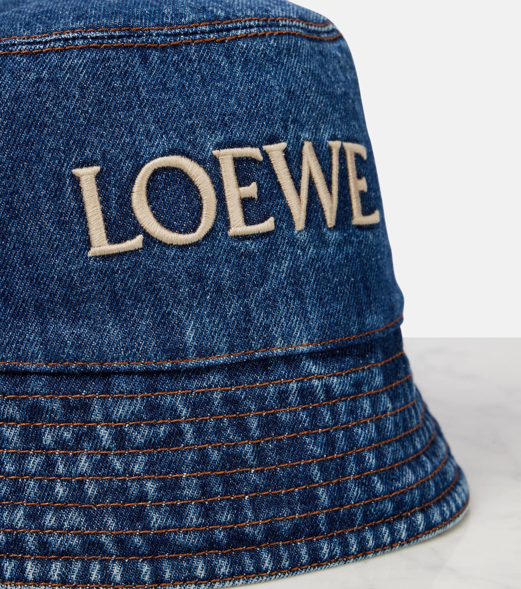 Paula's Ibiza logo denim bucket hat - 3