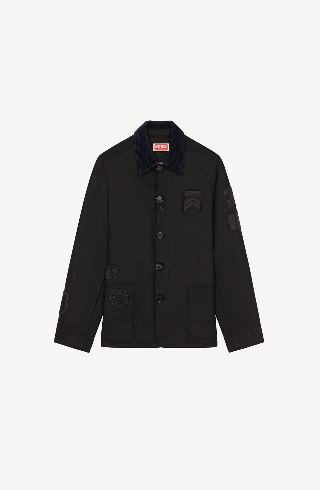 Wool workwear jacket with badges - 1
