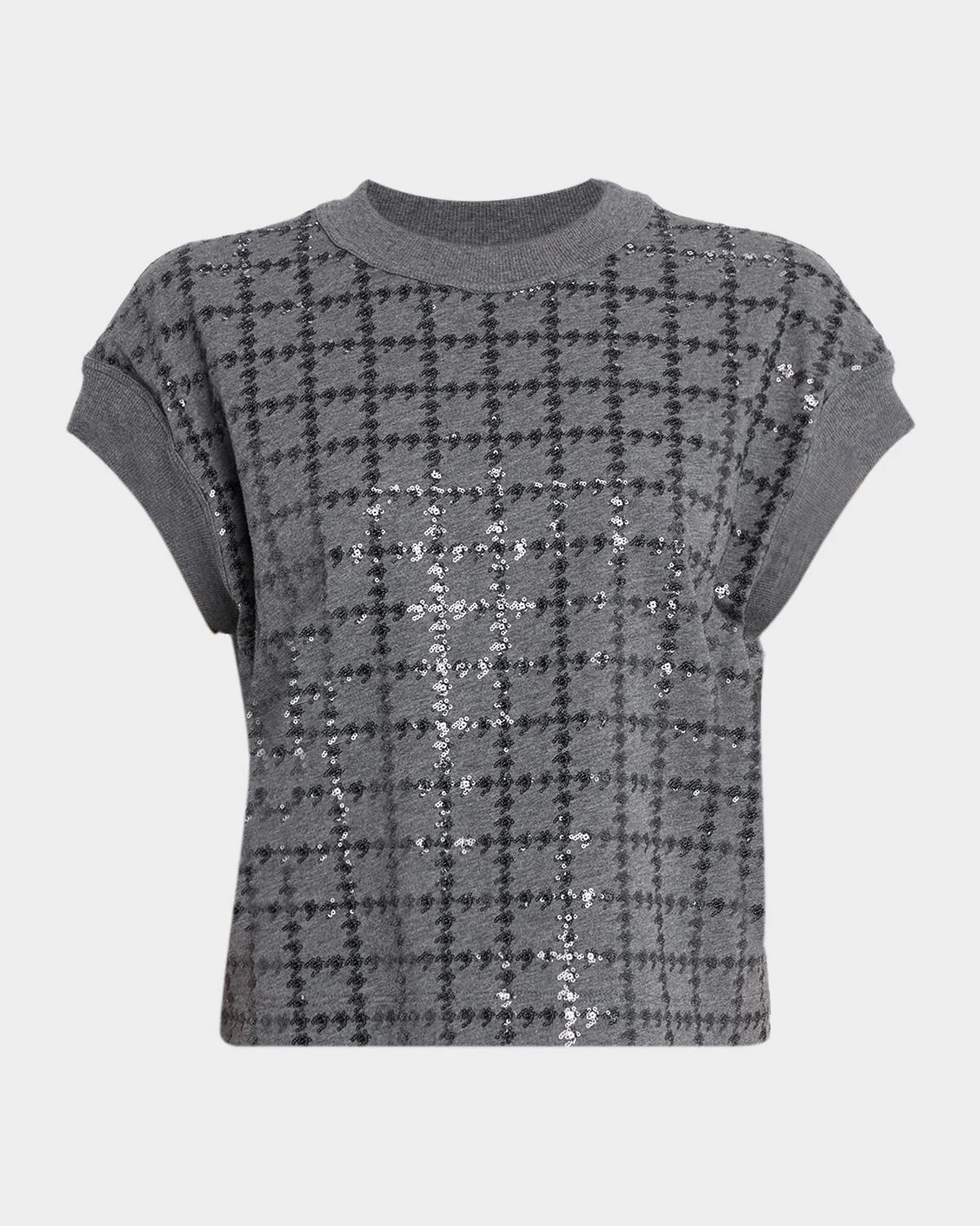 Micro Sequin Cotton Tank Top - 1