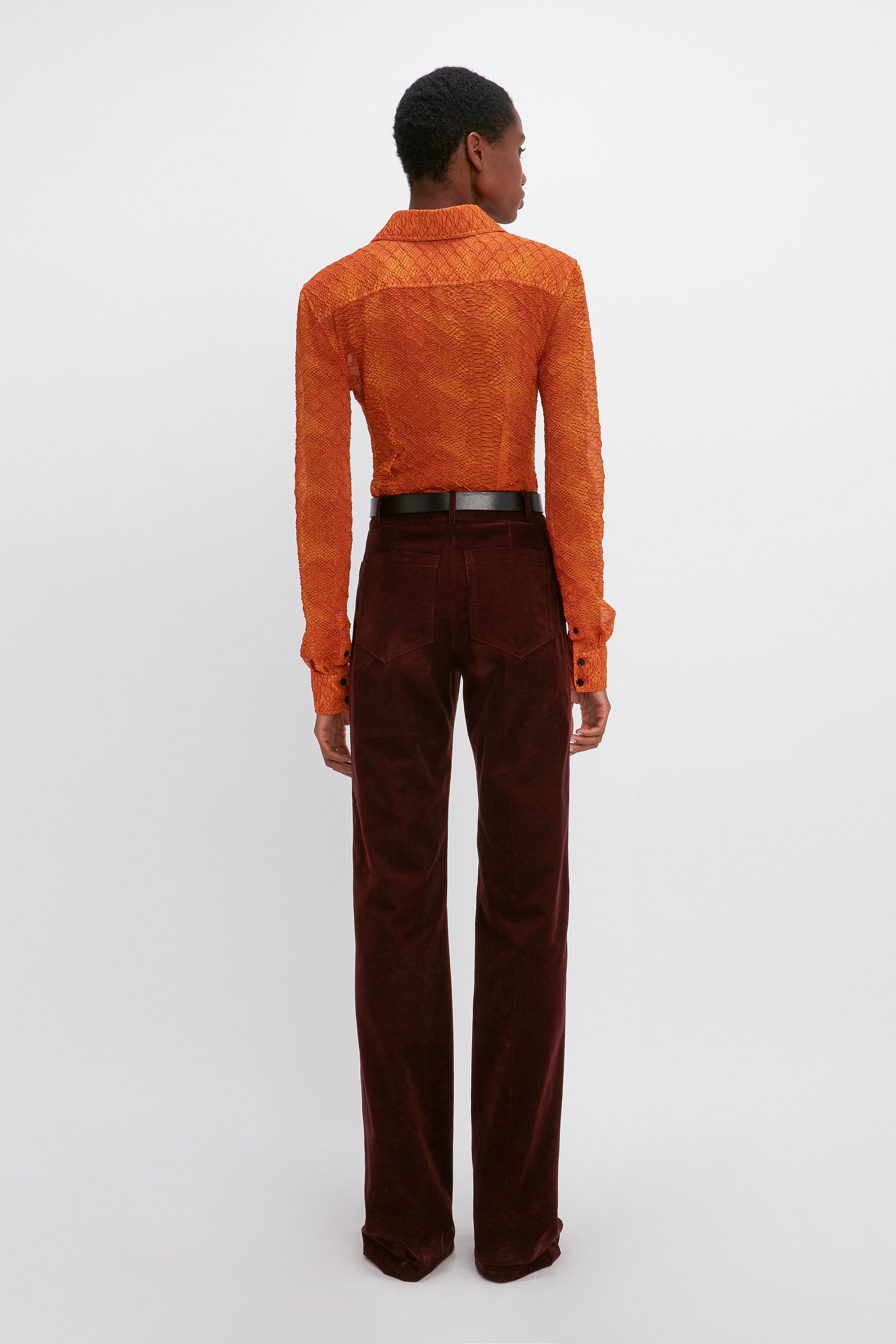 Alina Corduroy Trouser in Bordeaux - 4
