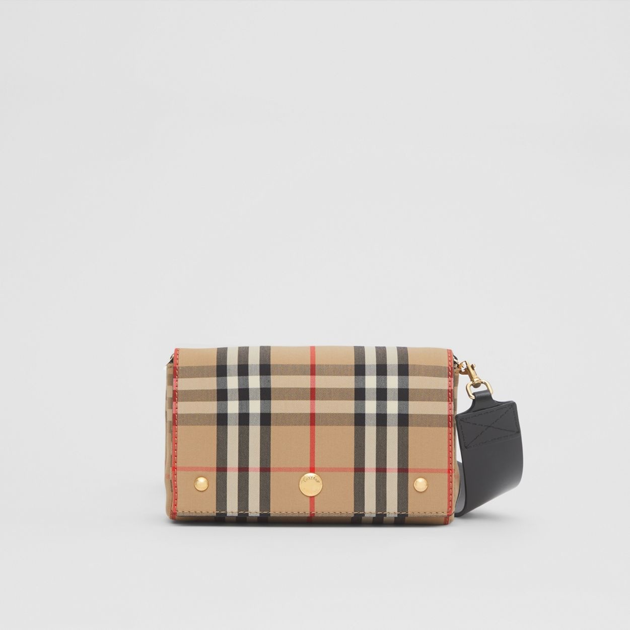 Small Vintage Check and Leather Crossbody Bag - 1