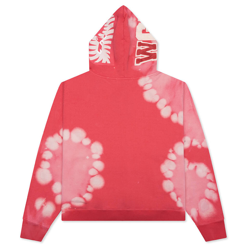 A BATHING APE® HAND DYE SHARK FULL ZIP HOODIE - RED outlook