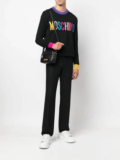 Moschino intarsia-knit logo wool jumper outlook