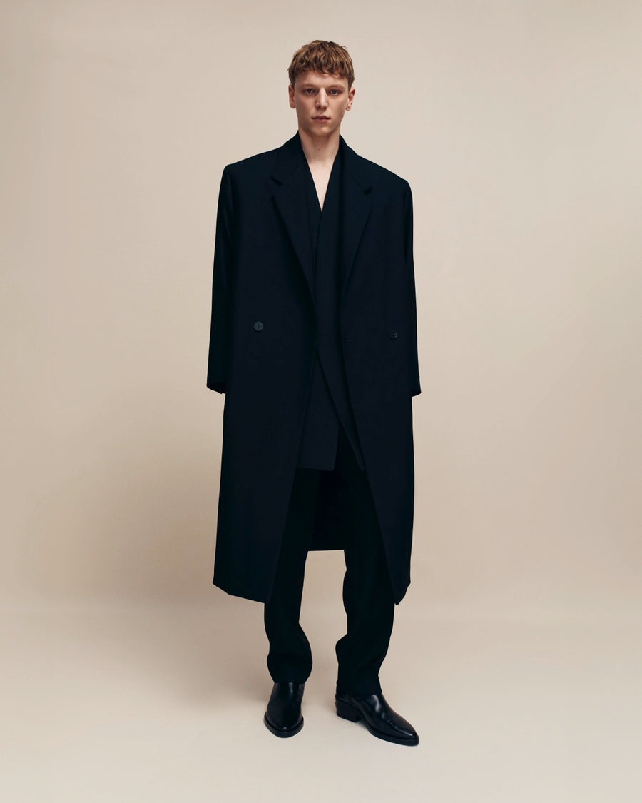 Wool Gabardine Double Breasted Overcoat - 5