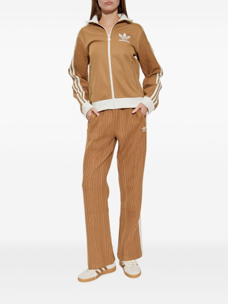 adidas knitted-sleeve zip-up sweatshirt outlook