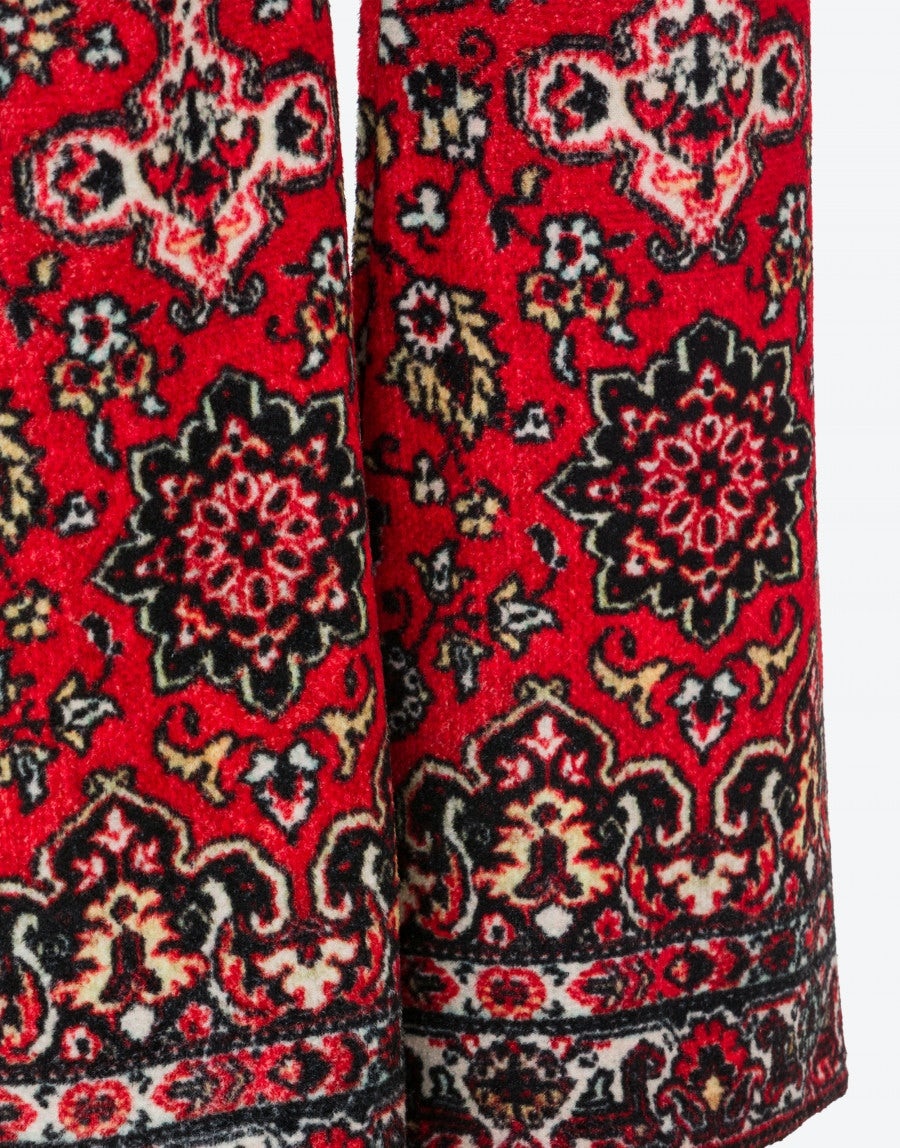 RUG PRINT STRETCH VELVET TROUSERS - 4