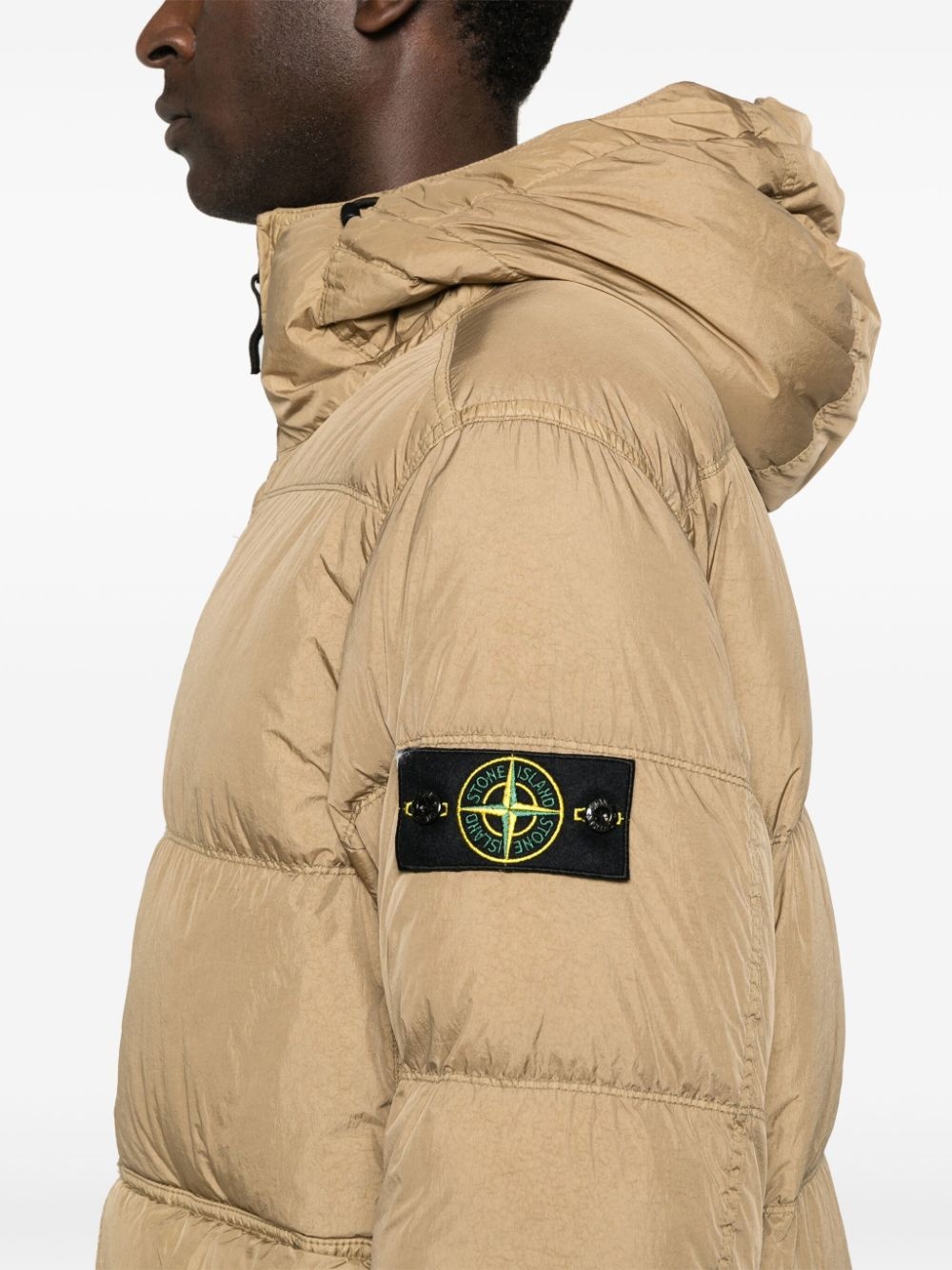 Compass-badge hooded padded jacket - 5