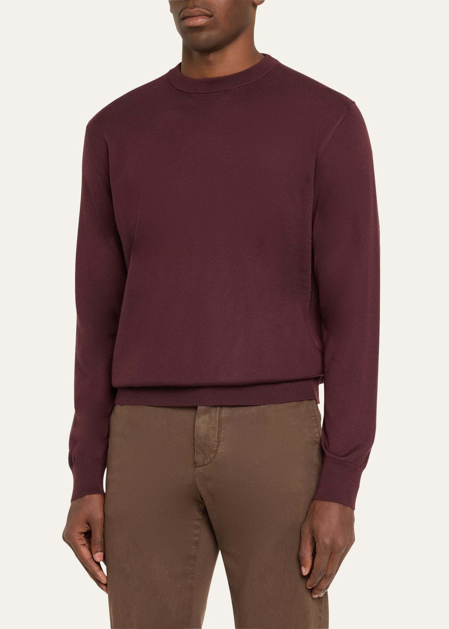 Men's Cashmere Stocking Stitch Crewneck Sweater - 4