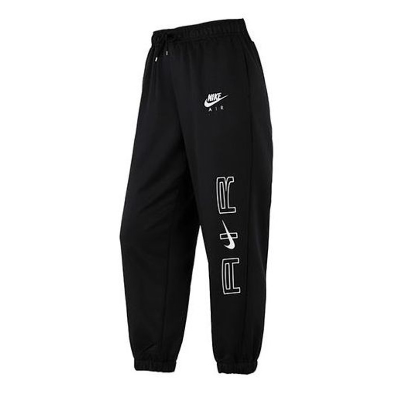 (WMNS) Nike Air Printing Sports Lacing Loose Bundle Feet Black Pants DD5426-010 - 1