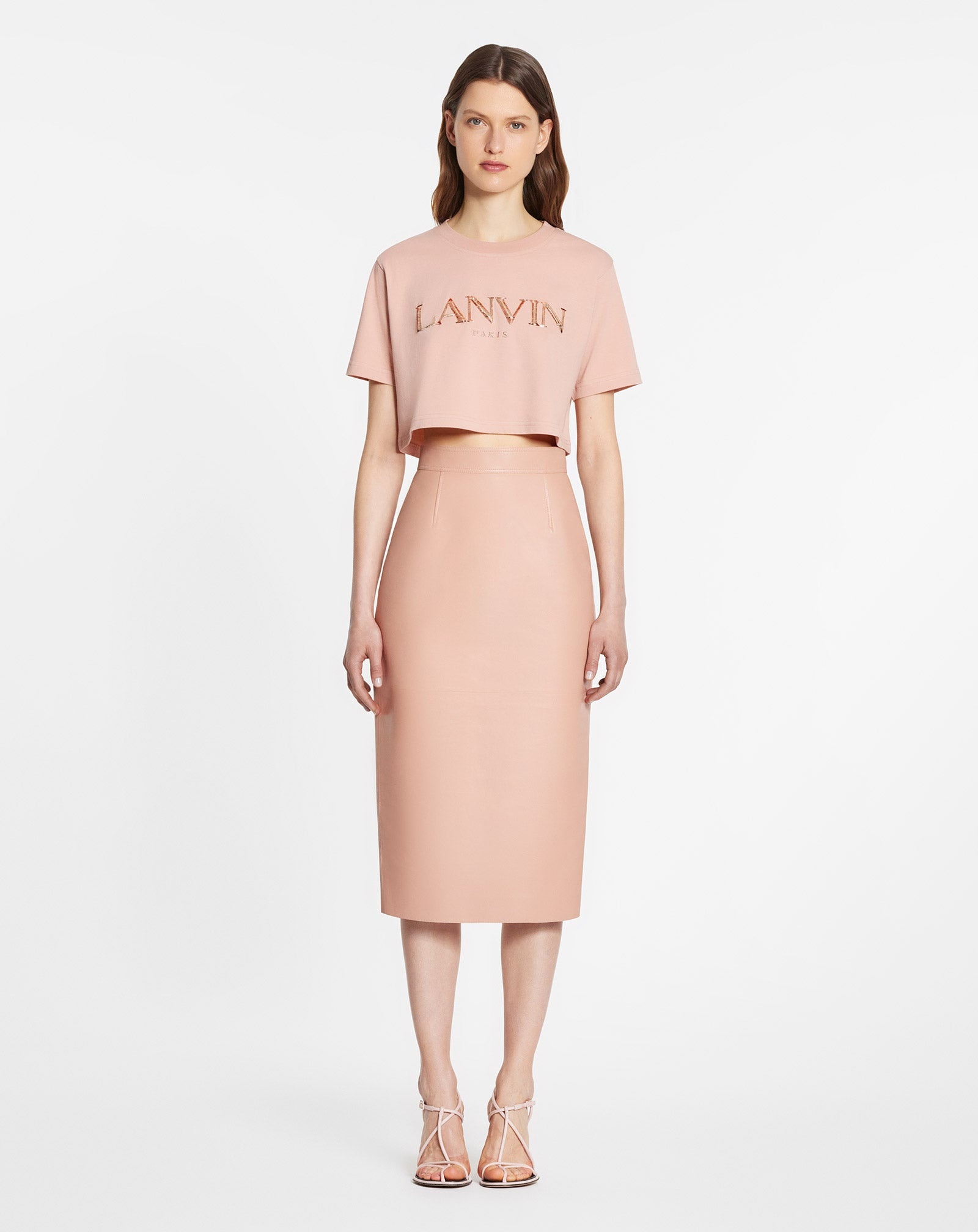SHORT T-SHIRT WITH LANVIN PARIS EMBROIDERY - 2