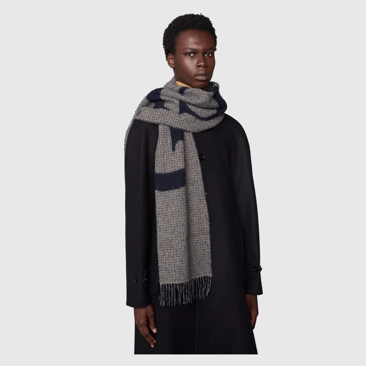 Gucci jacquard wool blend scarf - 4