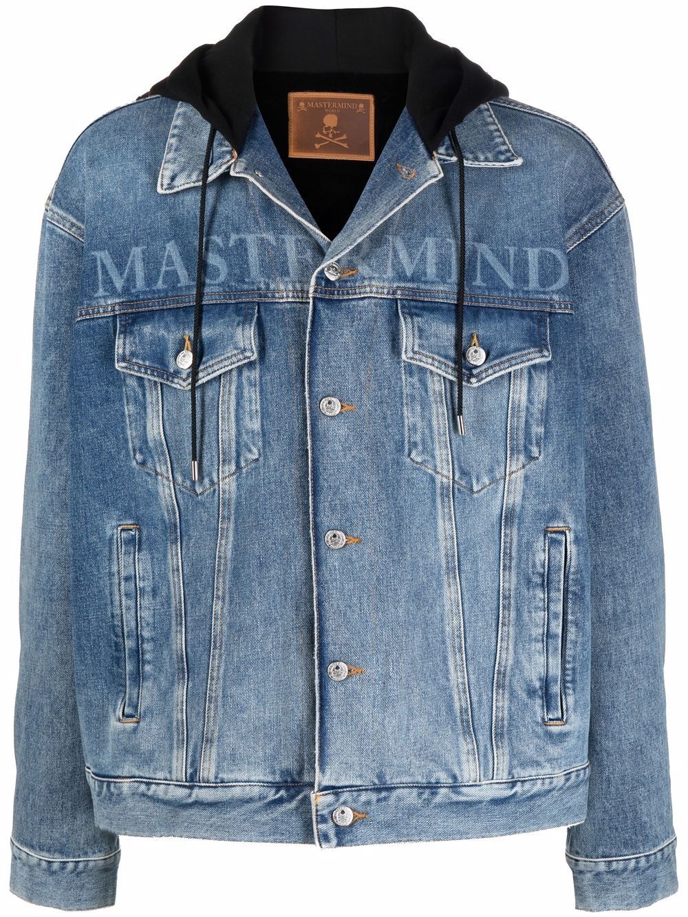 hooded denim jacket - 1