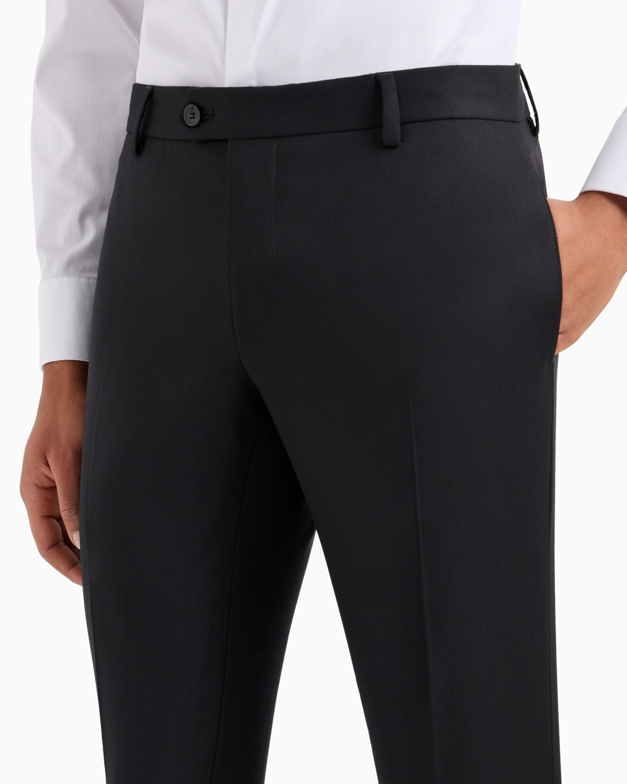 Worsted virgin-wool, creased trousers - 5