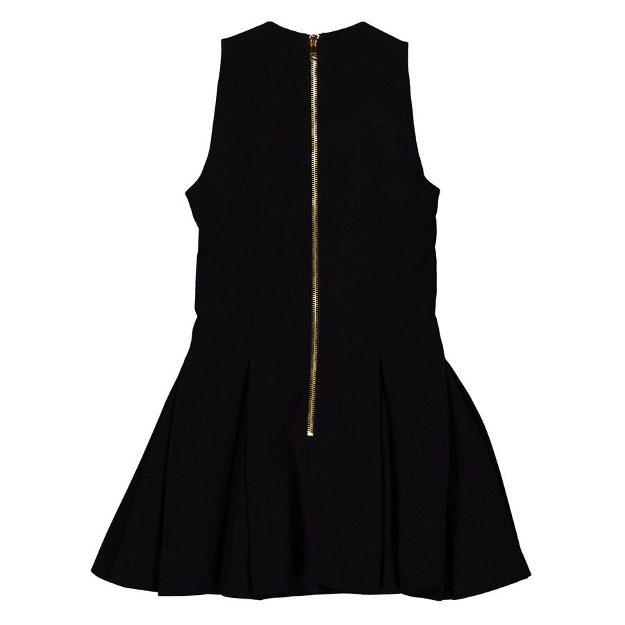 Balmain Pleated Flared Crepe Dress - 7