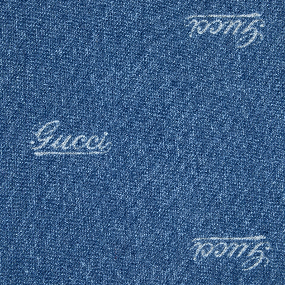 Denim pant with lasered Gucci detail - 8