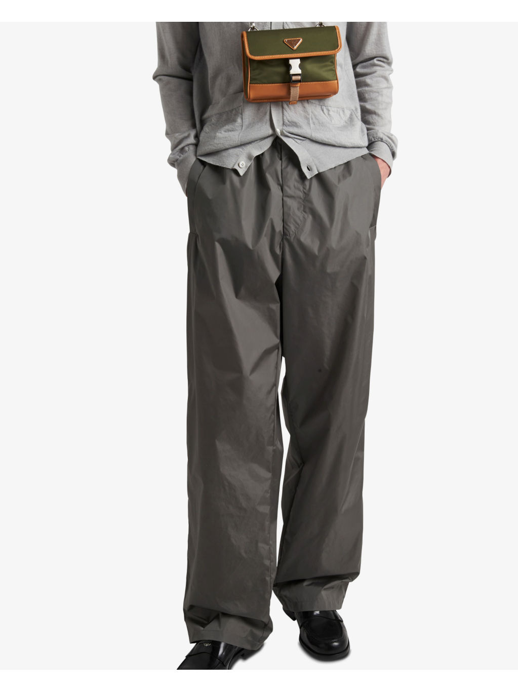 Logo-patch elasticated-waist nylon trousers - 3