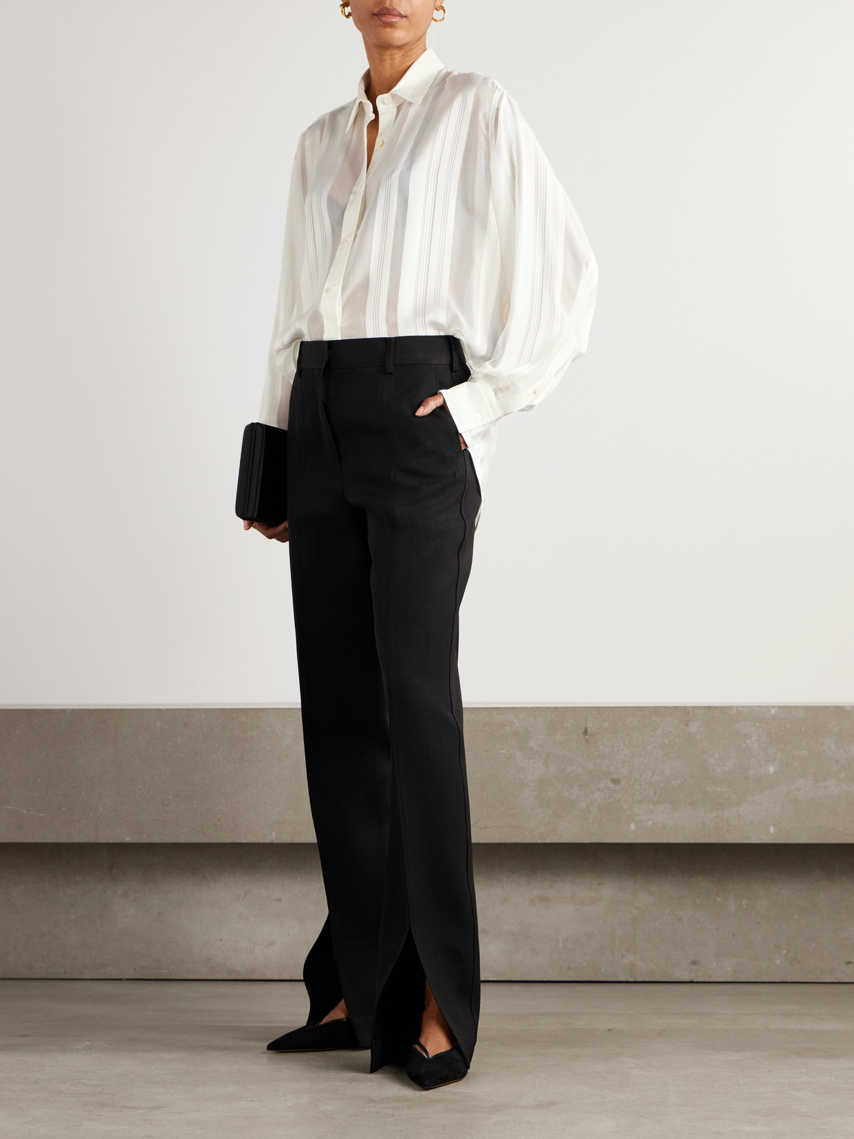 Paneled Organic Silk-chiffon And Satin Shirt - 2