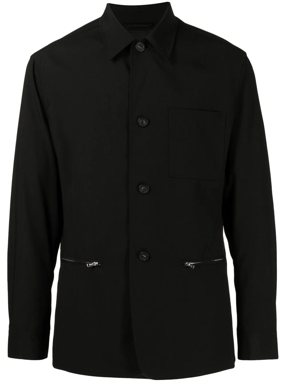 single-breasted wool-blend jacket - 1