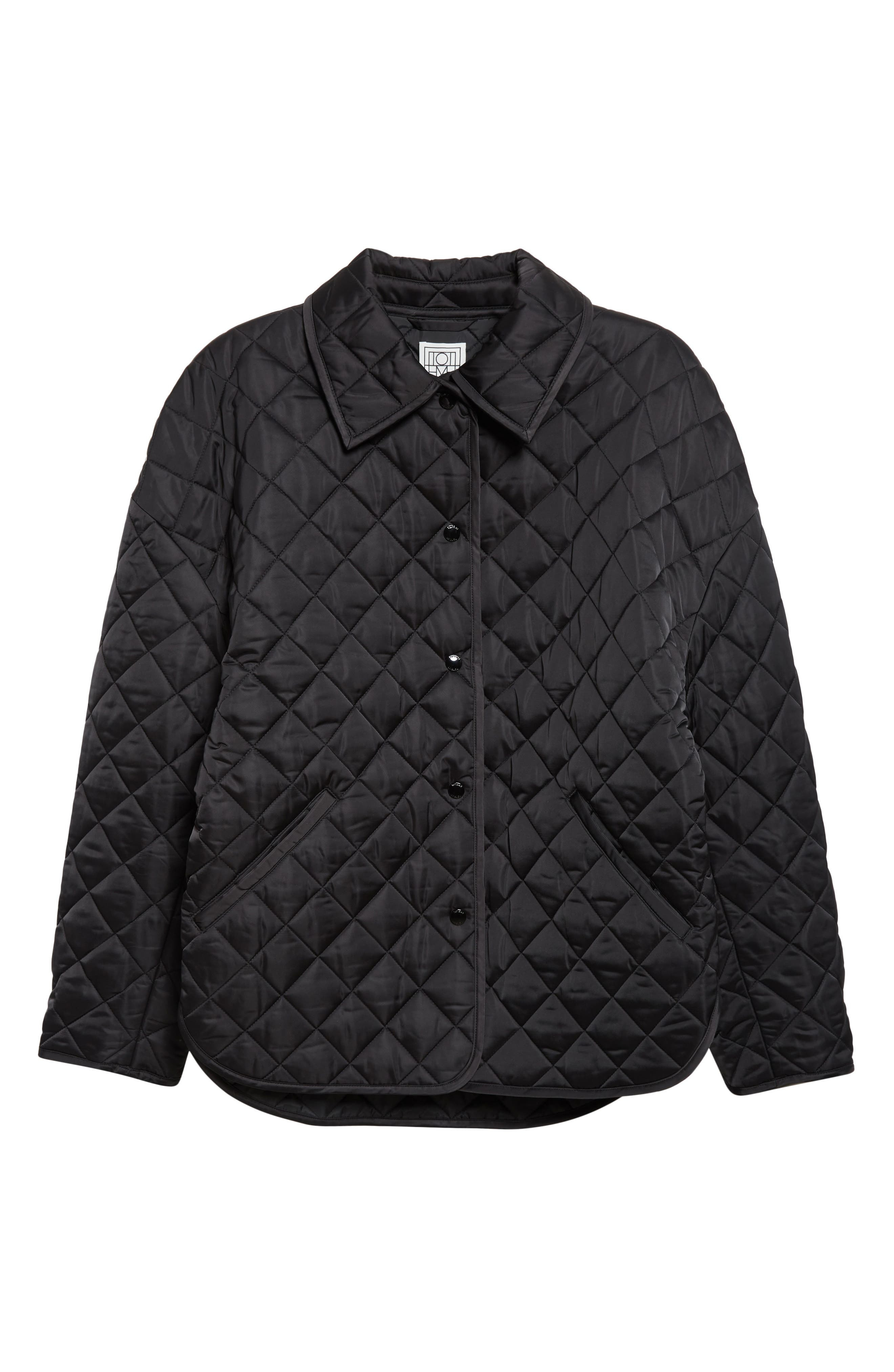 TOTEME Oversize Quilted Jacket in Black at Nordstrom - 7