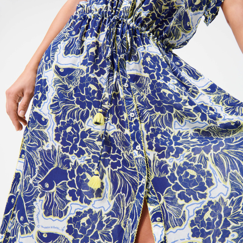 Women Maxi Dress Hidden Fishes - Vilebrequin x Poupette St Barth 5